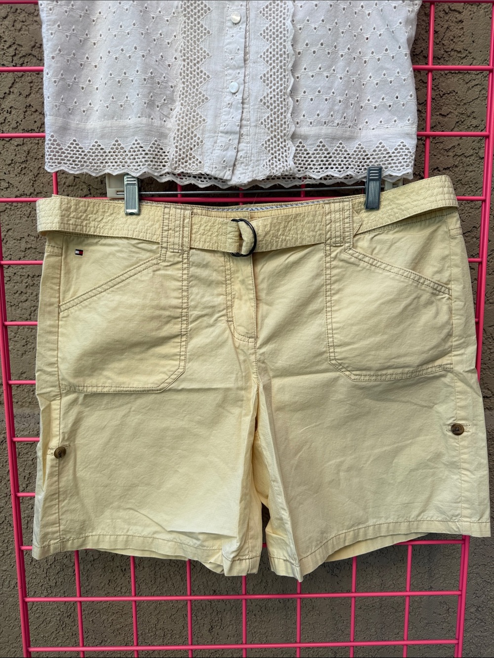 Vintage Light yellow Tommy Hilfiger cotton shorts